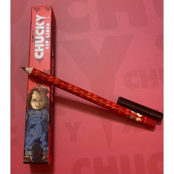 NIB Glamlite Chucky TIFF Childs Play 2 Lip Liners Horror Limited Edition Maroon - Picture 4 of 7